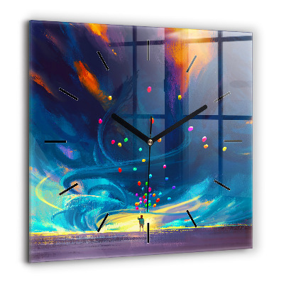 Ceas pătrat de perete din sticlă Ilustrație de morcovi