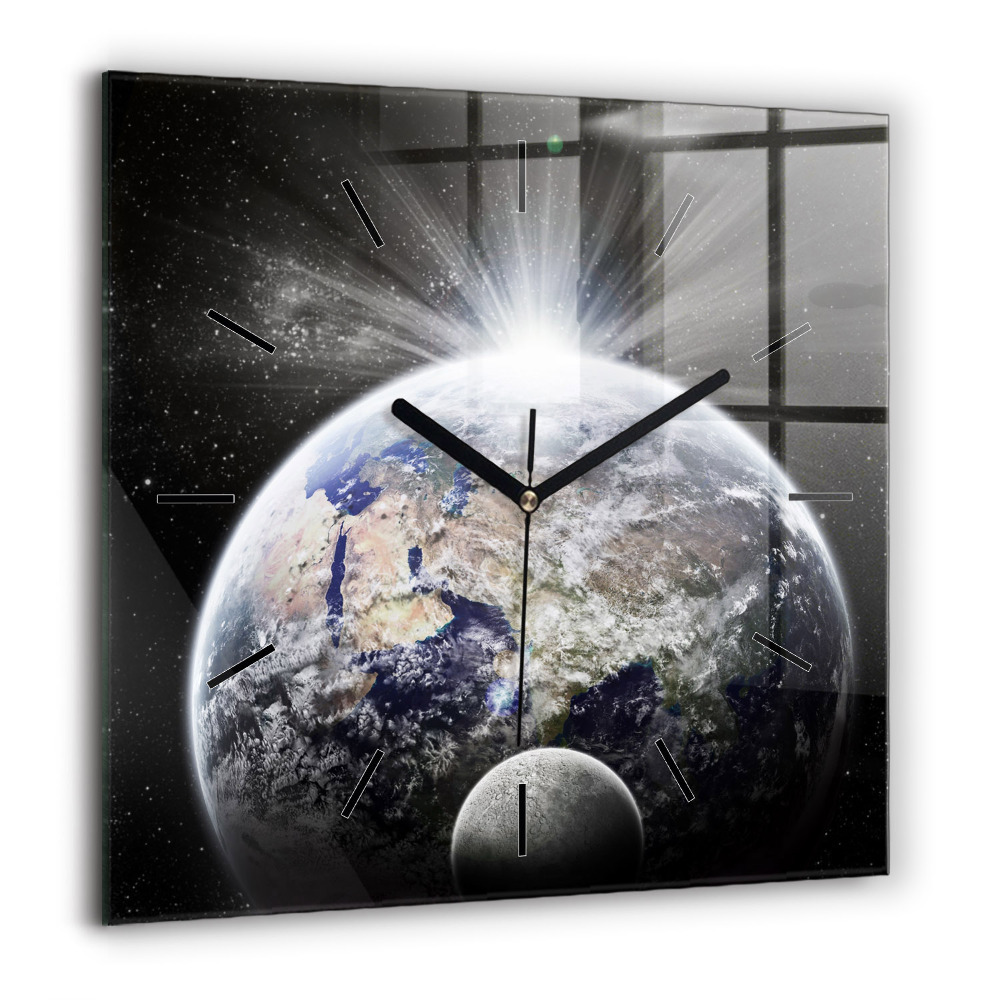 Ceas pătrat de perete din sticlă Lebăda în inimă