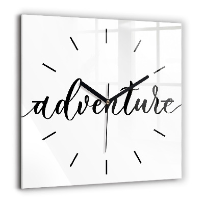 Ceas perete din sticlă pătrat Umbra unui palmier în nisip