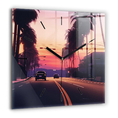 Ceas din sticlă pătrat Cascada insulei zburătoare