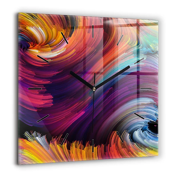 Ceas de sticlă pe perete pătrat Geometrii abstracte