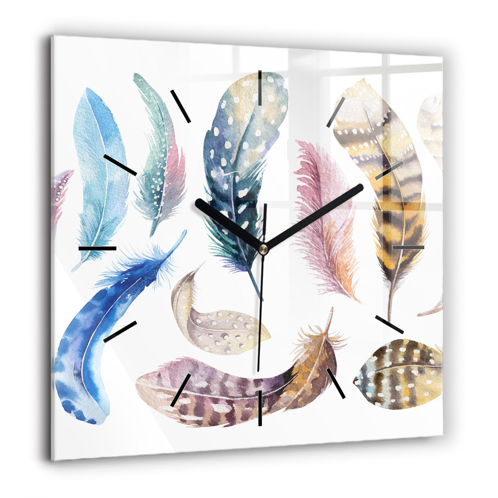 Ceas din sticlă pătrat Amprentele mâinilor copiilor