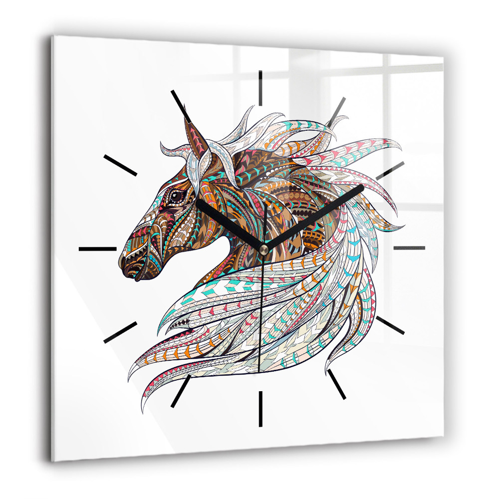 Ceas de sticlă pe perete pătrat Cercuri abstracte