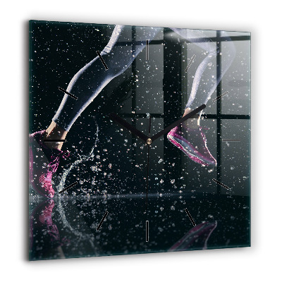 Ceas perete din sticlă pătrat Animalele elefanți pictate