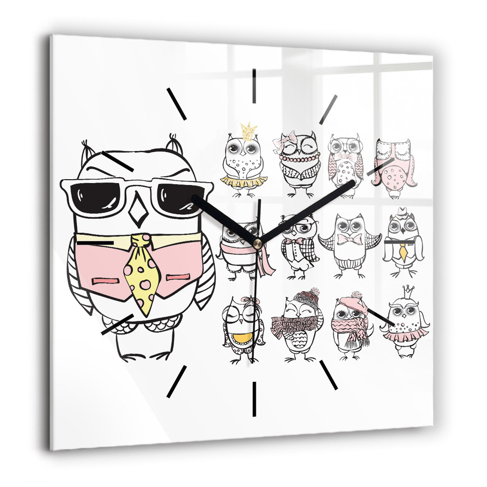 Ceas pătrat de perete din sticlă Pârtiile Munților Cețoși