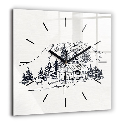 Ceas perete din sticlă pătrat Gura de femeie