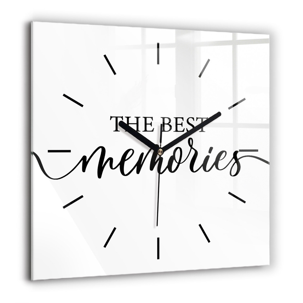 Ceas pătrat de perete din sticlă Cavaler cu despre sine