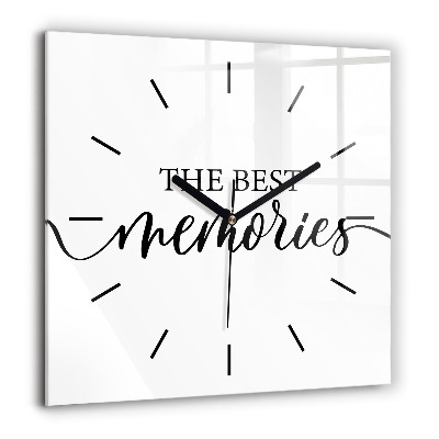 Ceas pătrat de perete din sticlă Cavaler cu despre sine