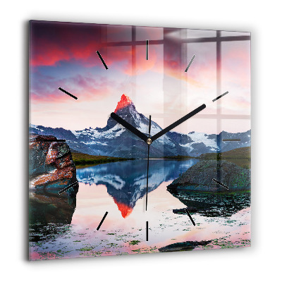 Ceas perete din sticlă pătrat Poster de epocă cu bufnițe