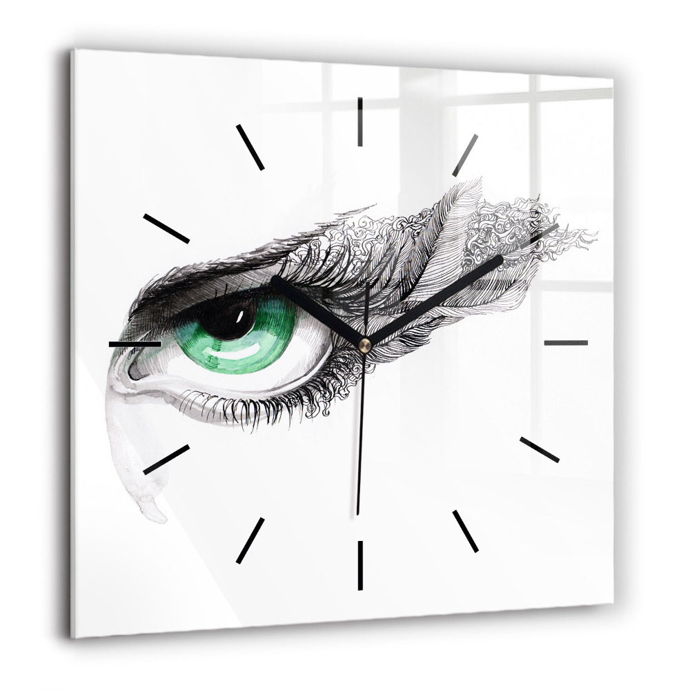 Ceas din sticlă pătrat Imaginea unei insule pustie