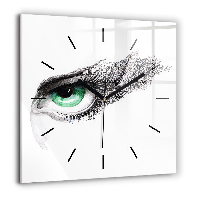 Ceas din sticlă pătrat Imaginea unei insule pustie