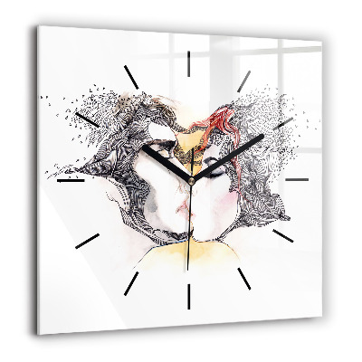 Ceas din sticlă pătrat Viața subacvatică a peștilor