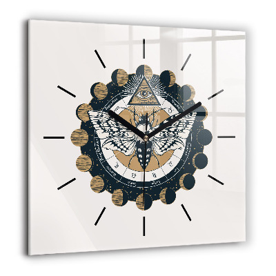 Ceas din sticlă pătrat Abstrație elegantă