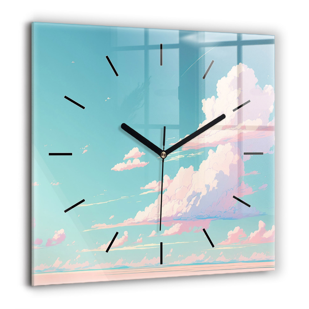 Ceas perete din sticlă pătrat Chipul colorat de femeie