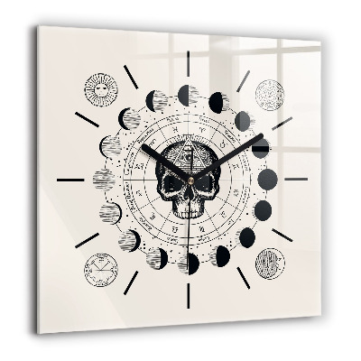 Ceas perete din sticlă pătrat Sculptură a unui înger cu aripi