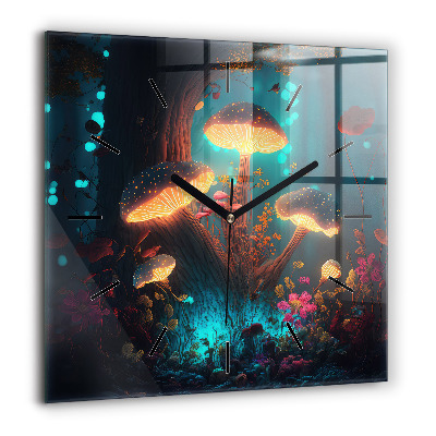 Ceas pătrat de perete din sticlă Peisai montan