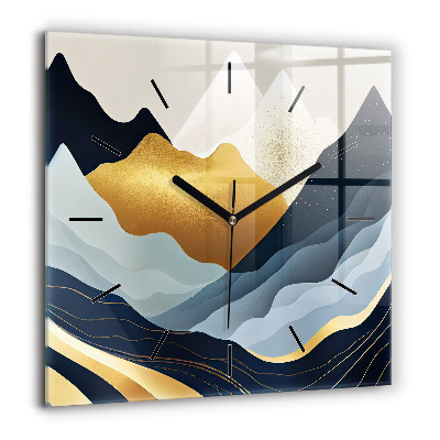 Ceas de sticlă pe perete pătrat Phases of lunii și insecte