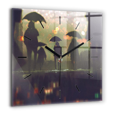 Ceas de sticlă pe perete pătrat Model de natură în froz