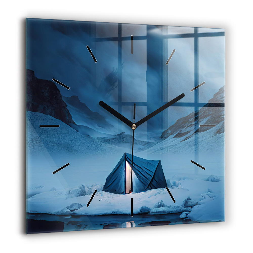 Ceas pătrat de perete din sticlă Clădire apocaliptică