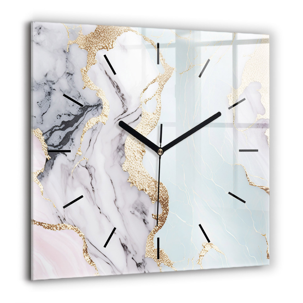 Ceas de sticlă pe perete pătrat Val futurist