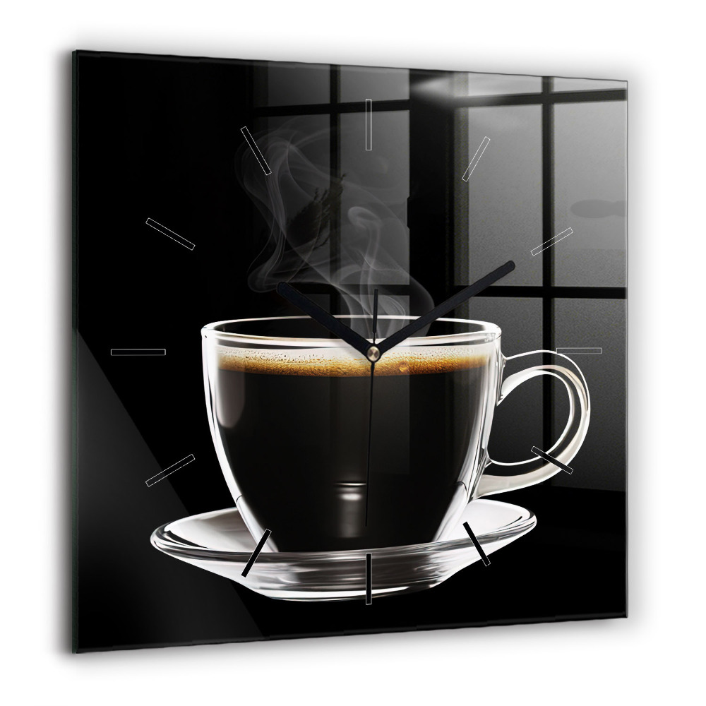 Ceas pătrat de perete din sticlă Crema Culoare