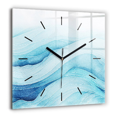 Ceas pătrat de perete din sticlă Peisaj natural din Thailanda