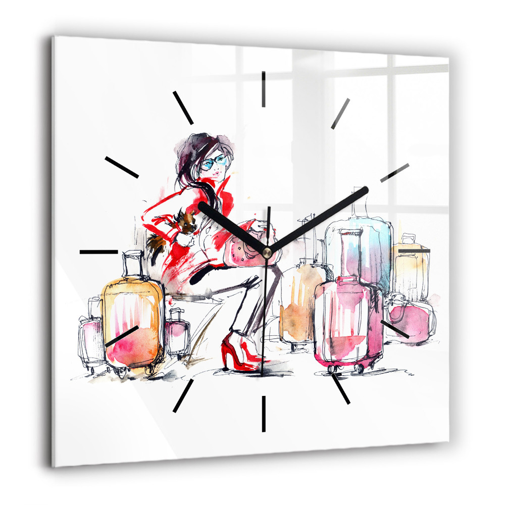 Ceas din sticlă pătrat Abstracție strălucitoare