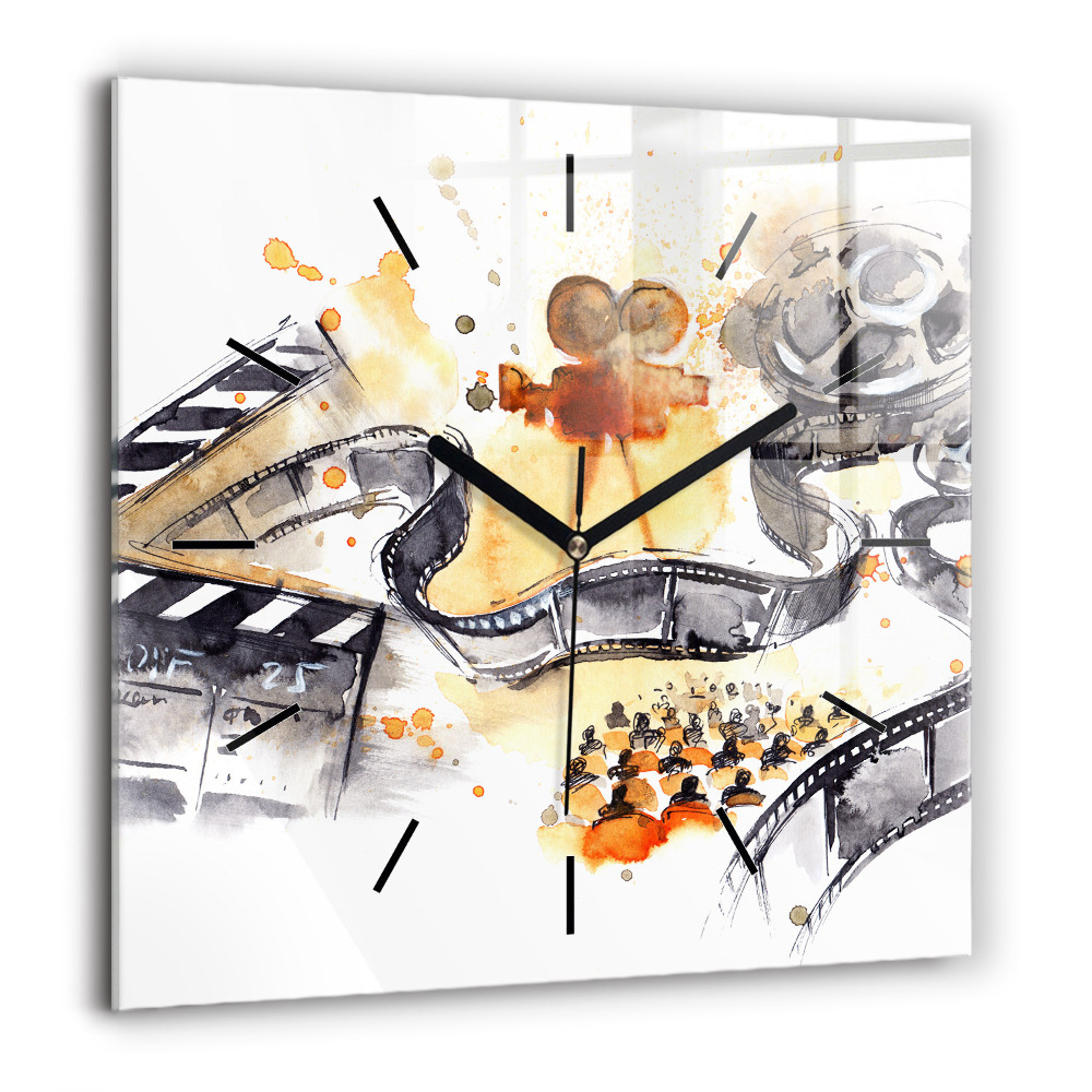 Ceas de sticlă pe perete pătrat Ilustrație de alergător