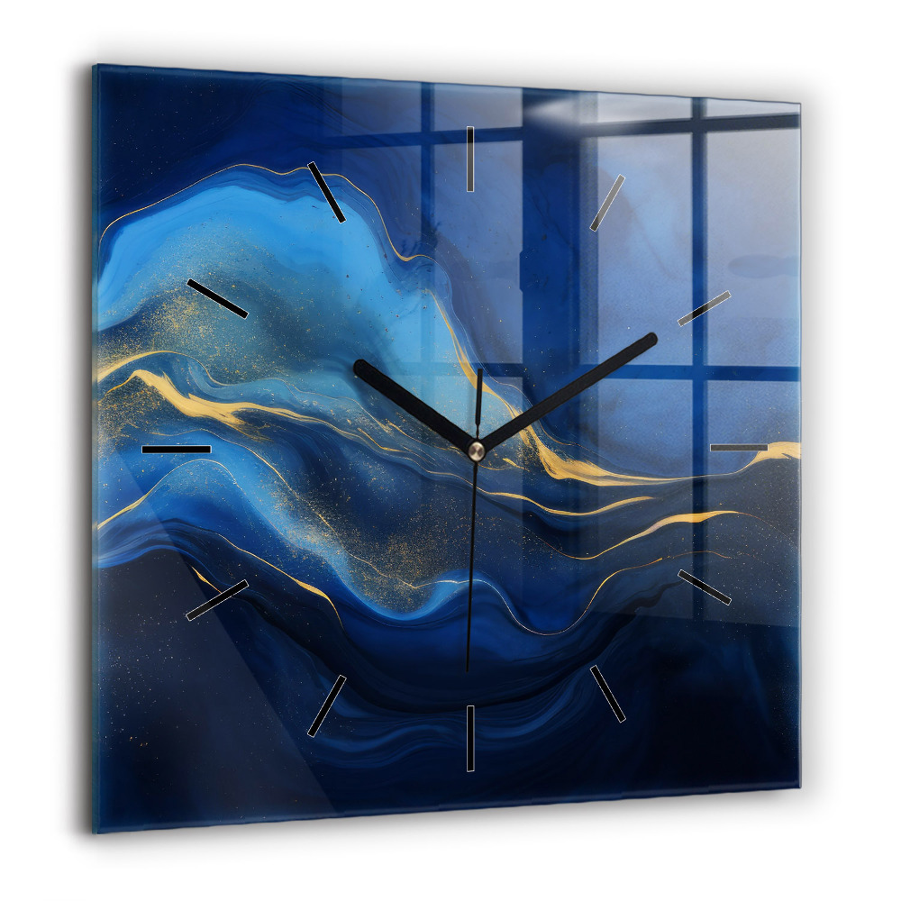 Ceas perete din sticlă pătrat Bucăți de tei