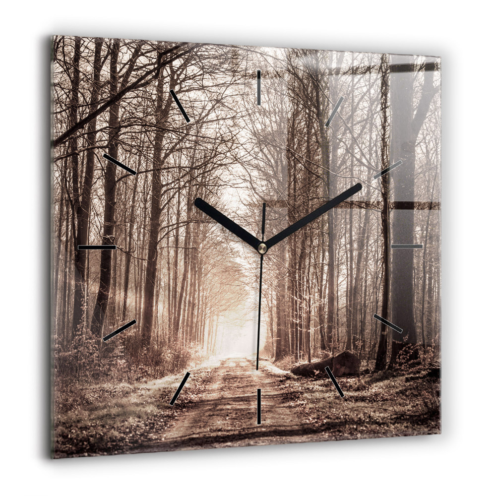 Ceas pătrat de perete din sticlă Abstracția elanului