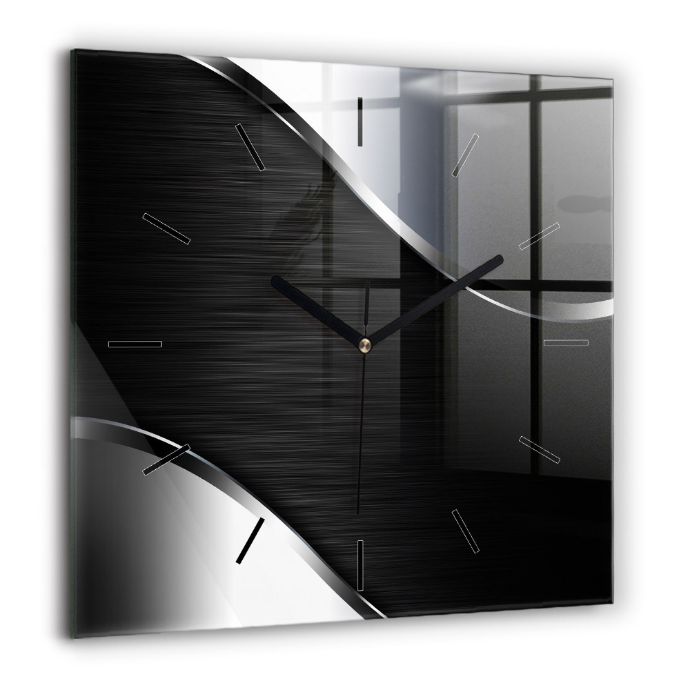 Ceas pătrat de perete din sticlă Culoare gri