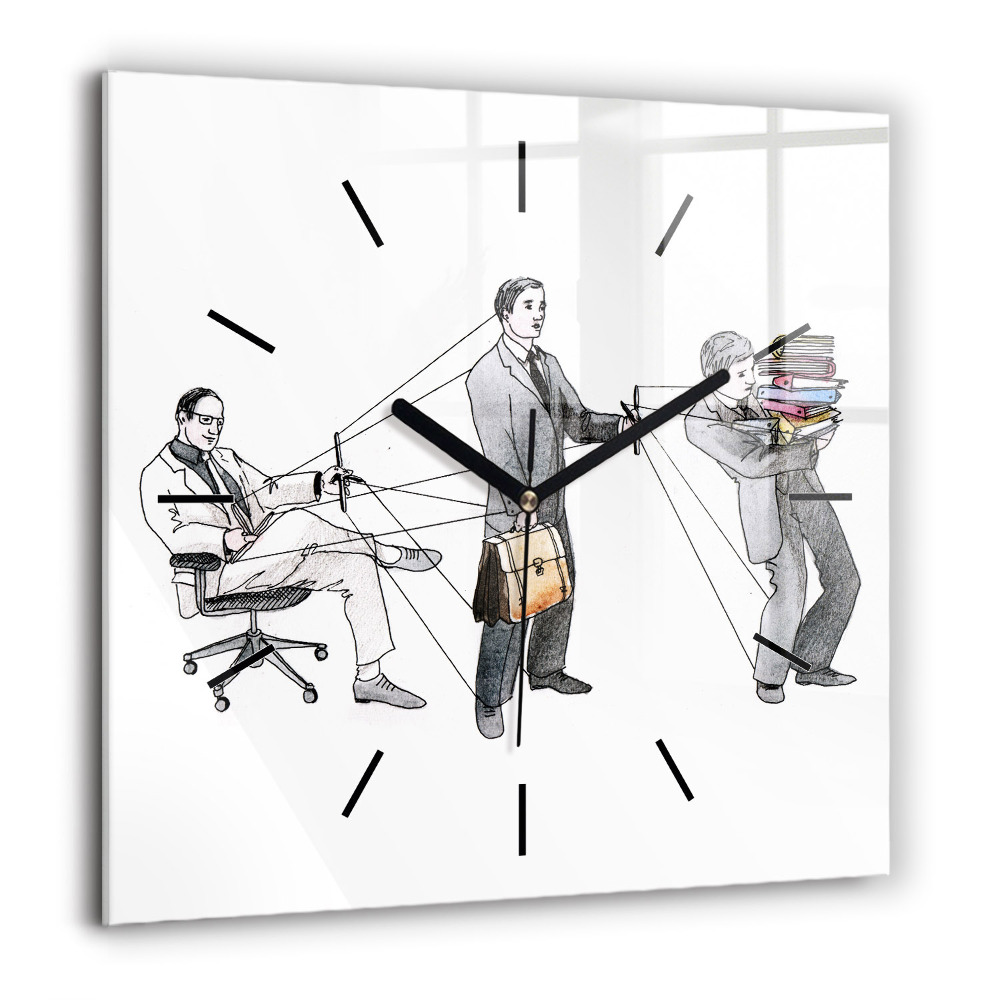 Ceas din sticlă pătrat Inch alb în galop