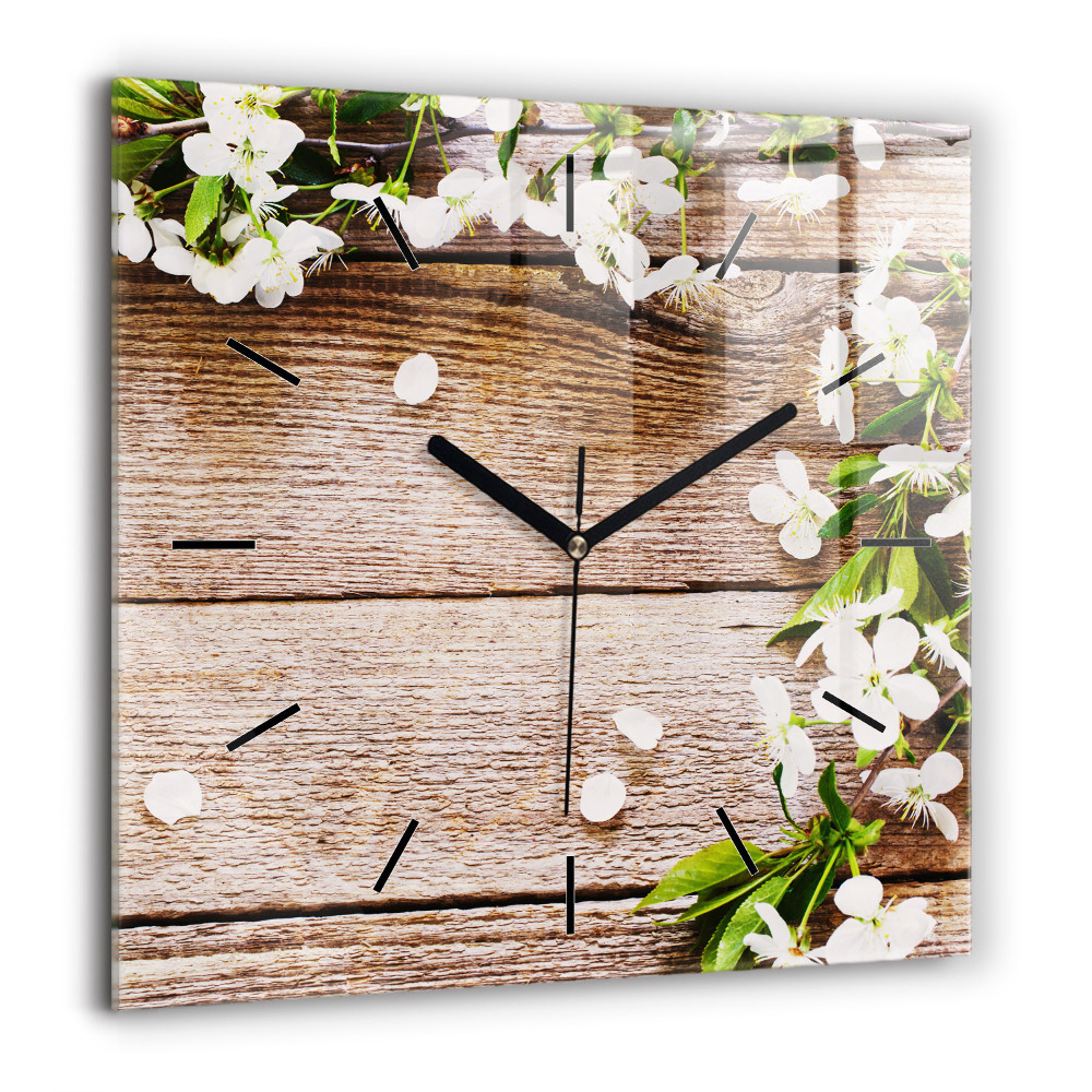 Ceas perete din sticlă pătrat Sistem solar