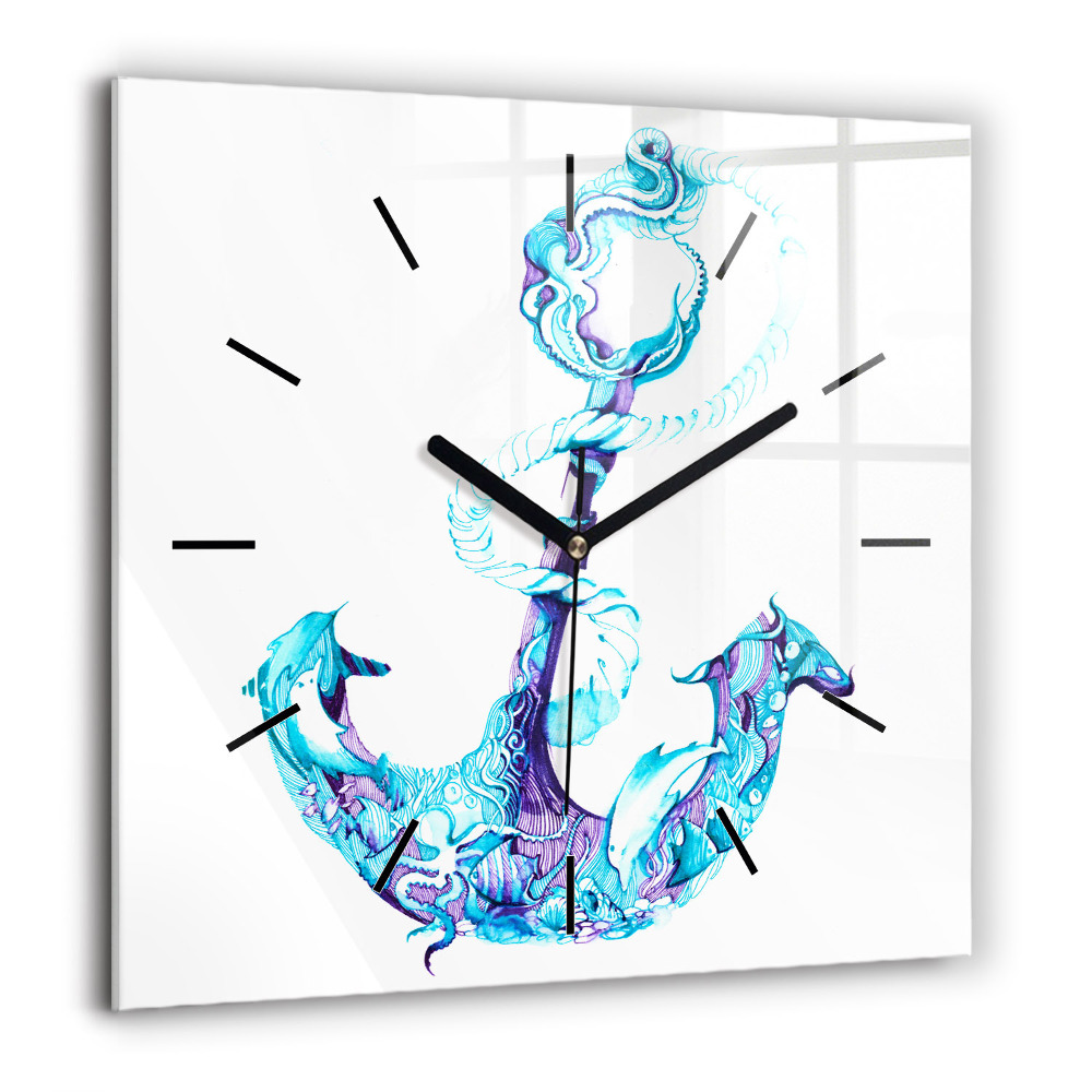 Ceas perete din sticlă pătrat Razele soarelui pădurii