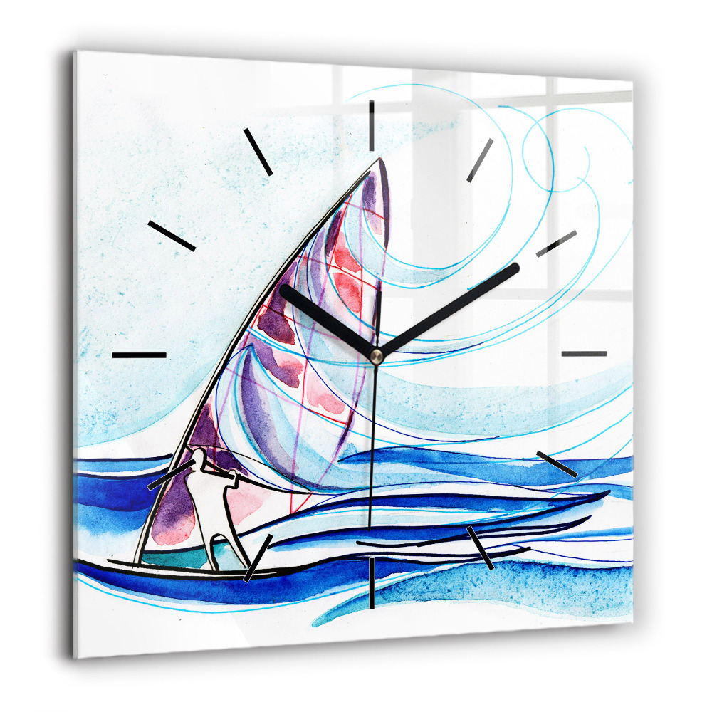 Ceas perete din sticlă pătrat Abstracția iubitorilor