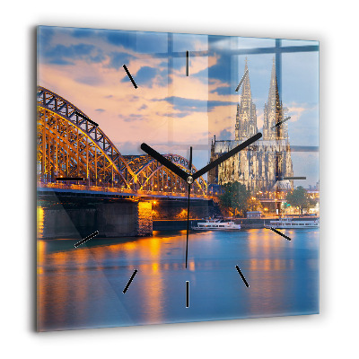 Ceas perete din sticlă pătrat Ancoră de mare