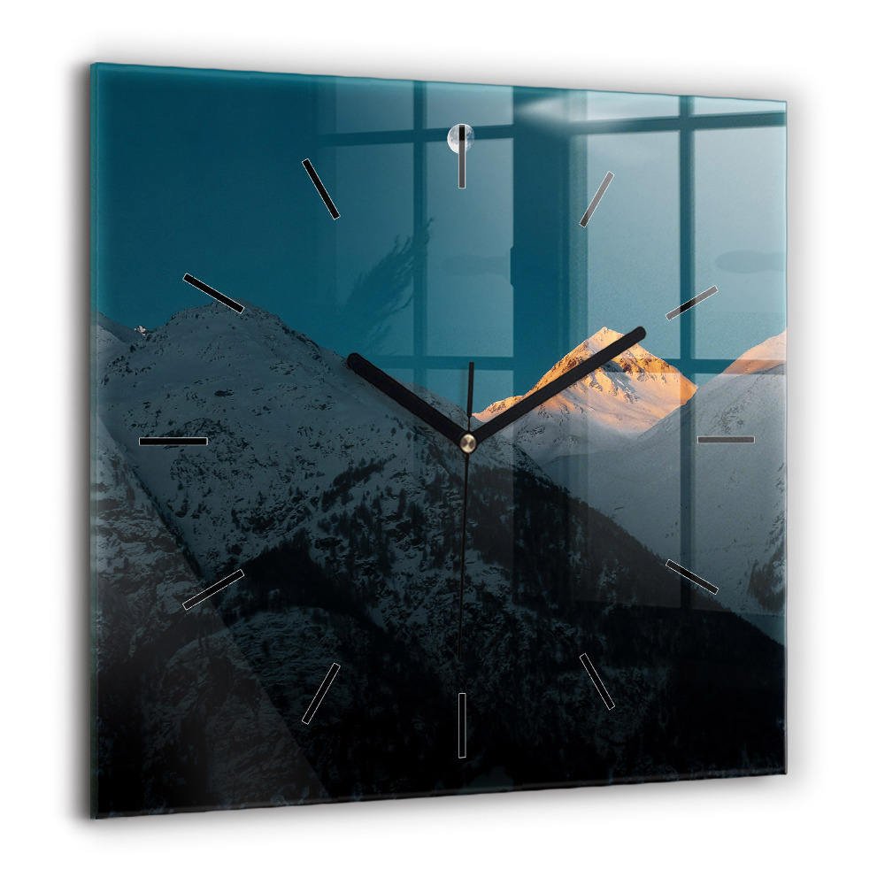 Ceas pătrat de perete din sticlă Peisaj maritim