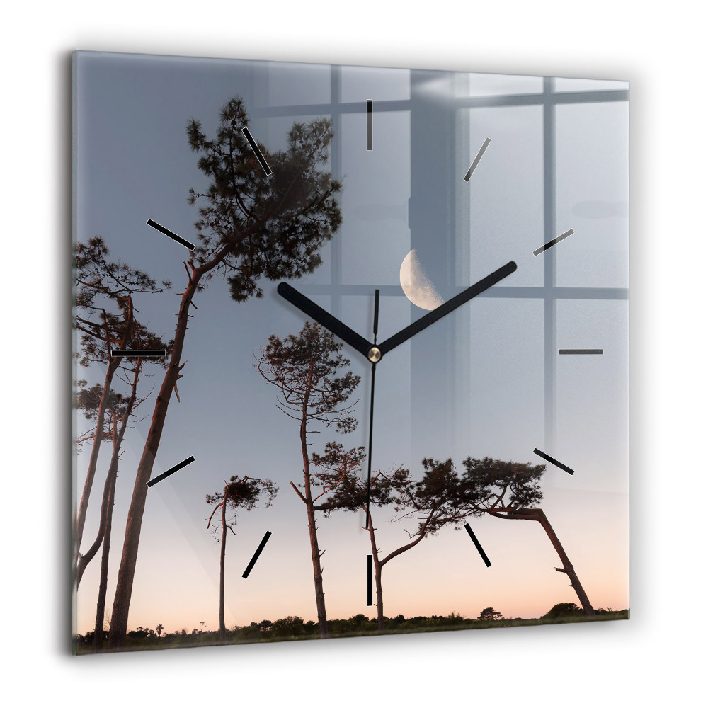 Ceas perete din sticlă pătrat Departe