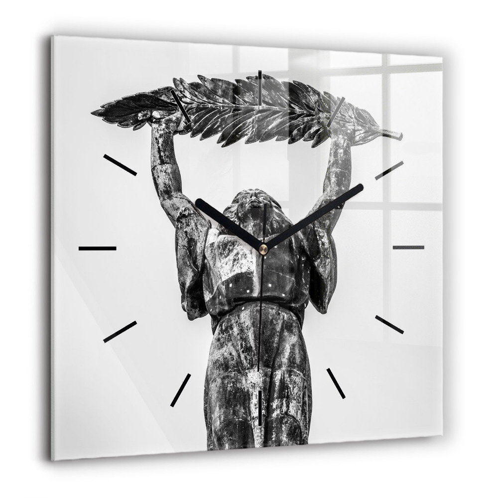 Ceas din sticlă pătrat Abstracția albastră