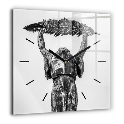 Ceas din sticlă pătrat Abstracția albastră