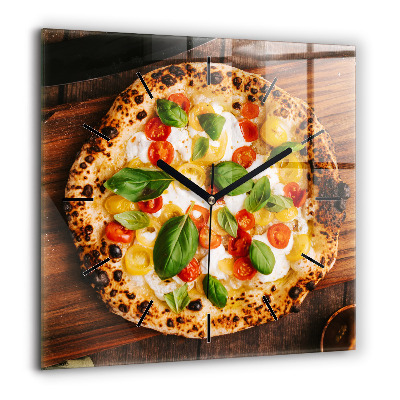 Ceas de sticlă pe perete pătrat Abstracția argintului