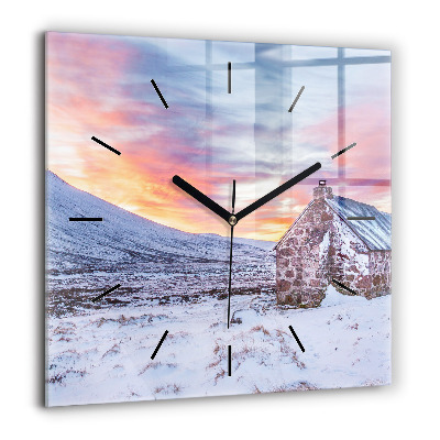 Ceas perete din sticlă pătrat ceașcă de cafea