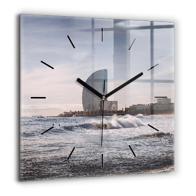 Ceas de sticlă pe perete pătrat Inscripția amintirilor