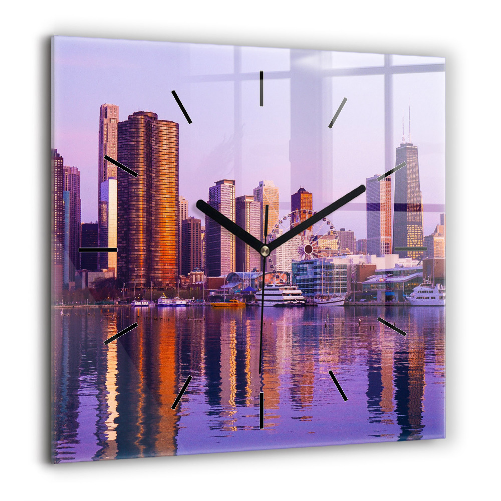 Ceas perete din sticlă pătrat Pădure din vedere de pasăre