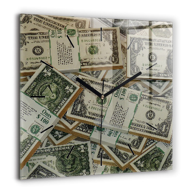 Ceas din sticlă pătrat Perete de piatra