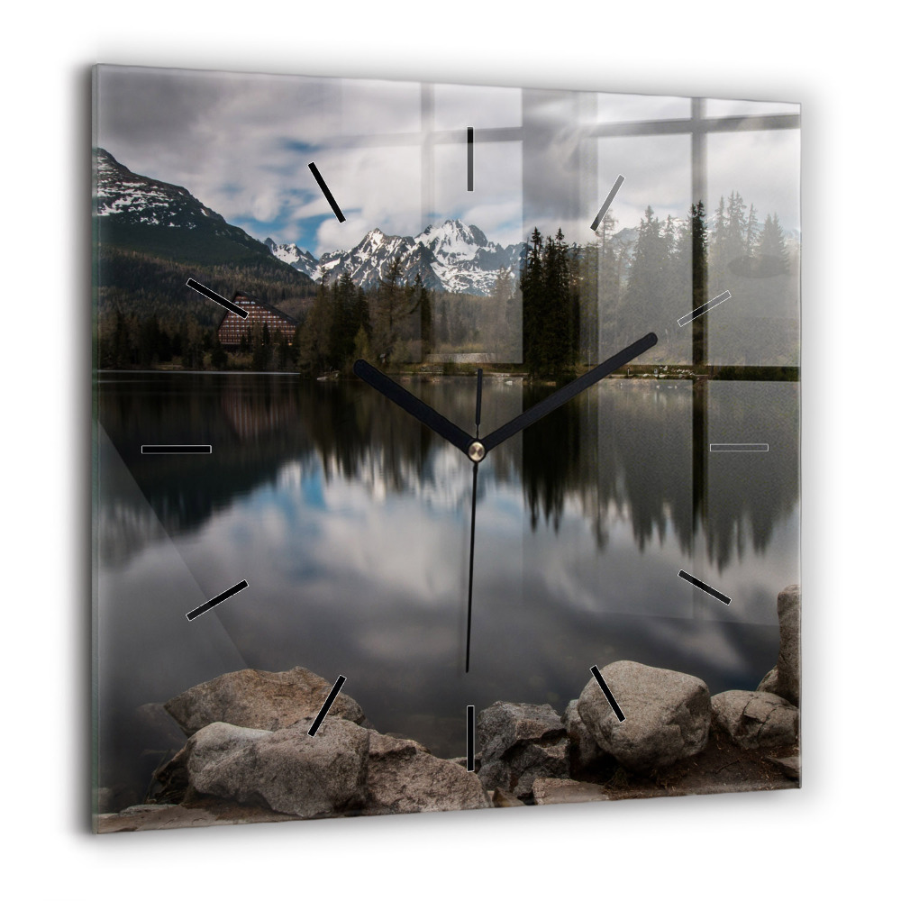 Ceas de sticlă pe perete pătrat Condimente pe blat