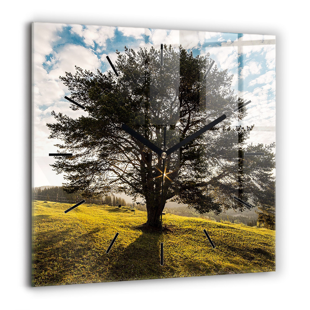 Ceas de sticlă pe perete pătrat Marmură abstractă