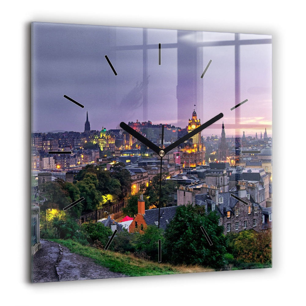 Ceas de sticlă pe perete pătrat O barcă cu vele pe ocean