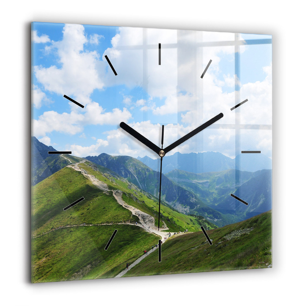 Ceas pătrat de perete din sticlă Peisaj la răsărit
