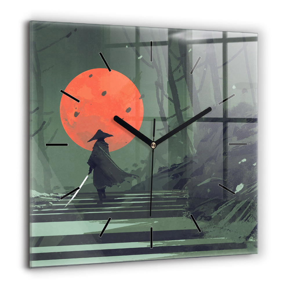 Ceas perete din sticlă pătrat Aripi de înger